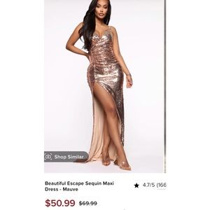 Sultry, gold sequined Fashion Nova Dress